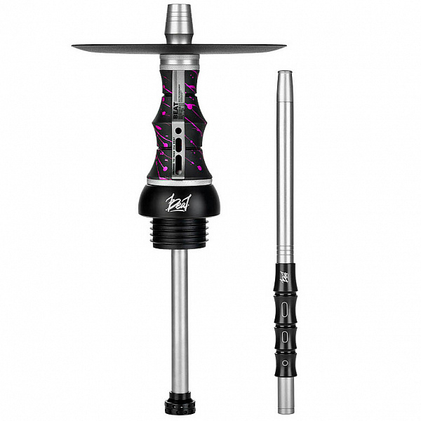 Кальян Alpha Hookah Beat Splash Grumpy прозрачная колба (Черный,Розовый, 40 см) в Норильске