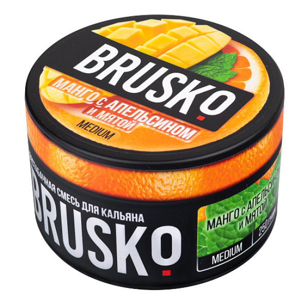 Смесь BRUSKO МАНГО С АПЕЛЬСИНОМ И МЯТОЙ (MEDIUM) 250 гр в Норильске