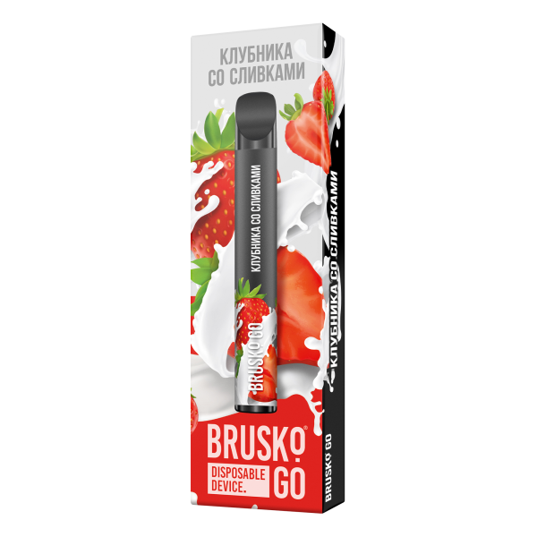 Одноразовая электронная сигарета Brusko Go Клубника Со Сливками 800 затяжек в Норильске