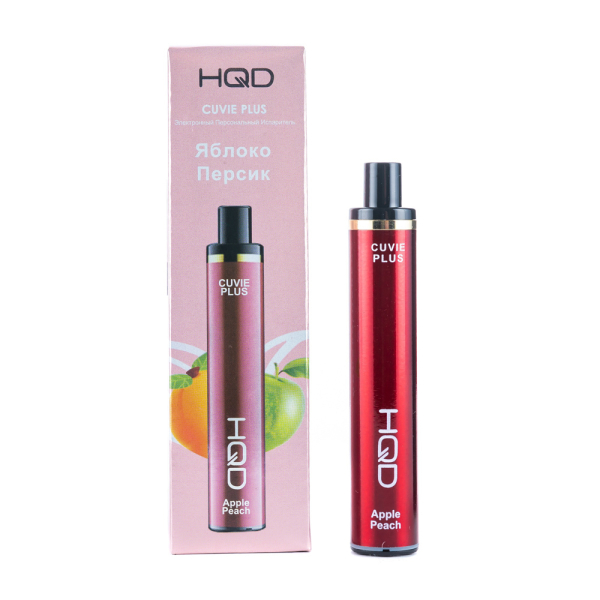 Одноразовая электронная сигарета HQD Cuvie Plus Apple Peach (Яблоко Персик) 1200 затяжек в Норильске