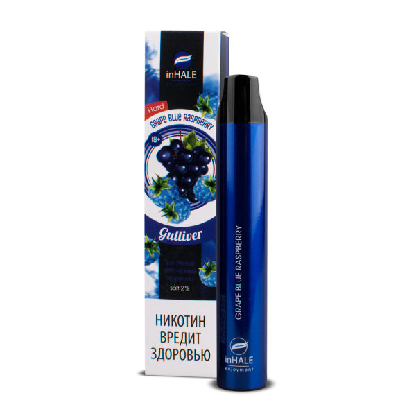 inHale Guliver Hard Grape Blue Raspberry (Ежевика С Виноградом) 1500 затяжек в Норильске