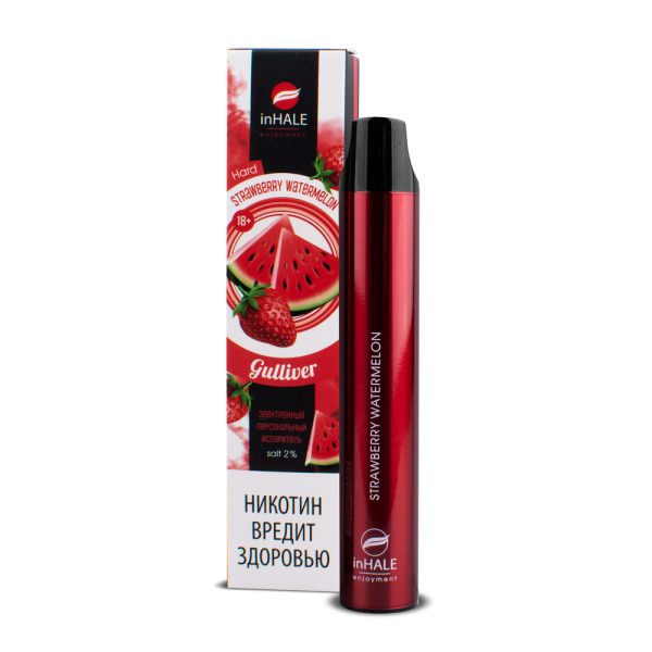 inHale Guliver Hard Strawberry Watermelon (Клубника Арбуз) 1500 затяжек в Норильске