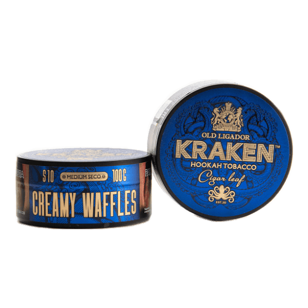 Табак Kraken Medium Seco Creamy Waffles (Сливочные вафли) 100 гр в Норильске