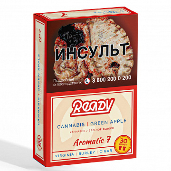 Табак READY №7 CANNABIS GREEN APPLE (Травяной Зелёное яблоко) 30 гр в Норильске