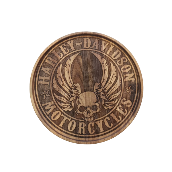 ХукаСтол Поднос Harley Davidson (Коричневый, Бук) для кальяна в Норильске