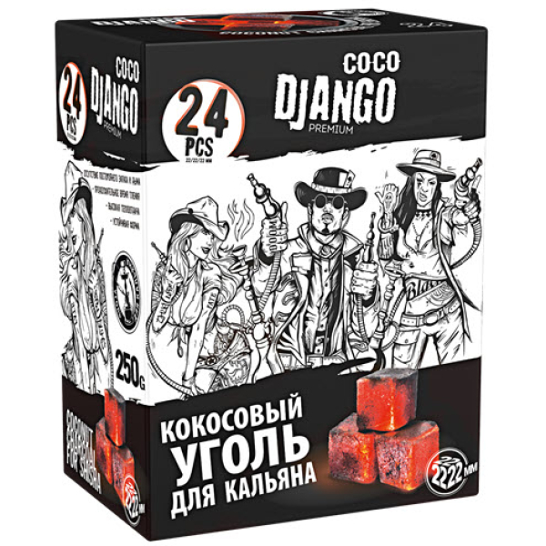 Уголь Coco Django для кальяна 24 шт в Норильске