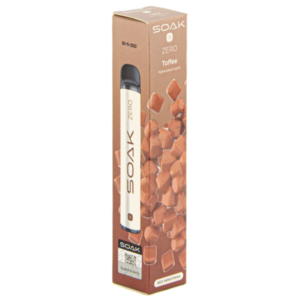 SOAK X ZERO Toffee 1500 затяжек (без никотина) в Норильске