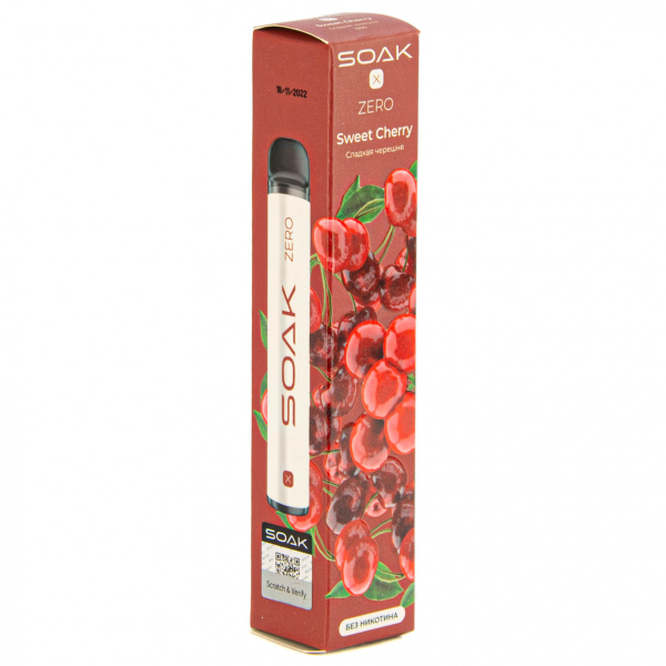SOAK X ZERO Sweet cherry 1500 затяжек (без никотина) в Норильске