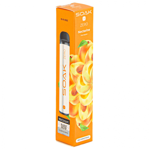 SOAK X ZERO Nectarine 1500 затяжек (без никотина) в Норильске