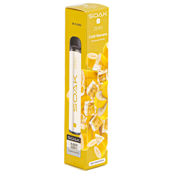SOAK X ZERO Cold banana 1500 затяжек (без никотина) в Норильске