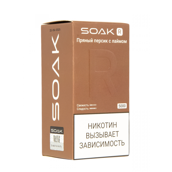 Soak R Пряный Персик С Лаймом 5000 Затяжек в Норильске