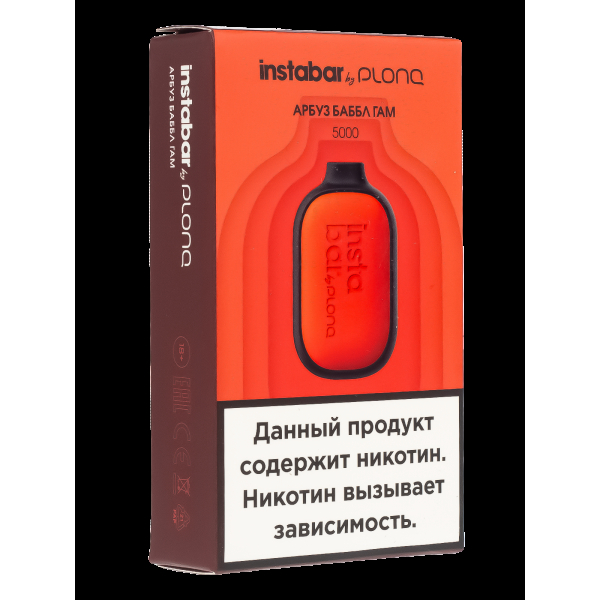 Plonq Instabar Арбуз Баббл Гам (5000 Затяжек) 20 Мг в Норильске