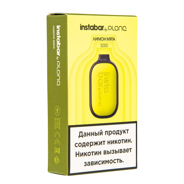 Plonq Instabar Лимон Мята (5000 Затяжек) 20 Мг в Норильске