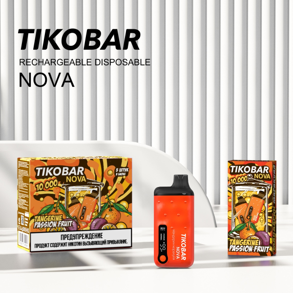 Электронка Tikobar Nova Мандарин Маракуйя 10000 Затяжек в Норильске
