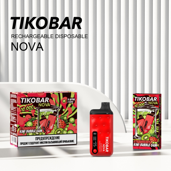 Электронка Tikobar Nova Клубника Киви Жвачка 10000 Затяжек в Норильске