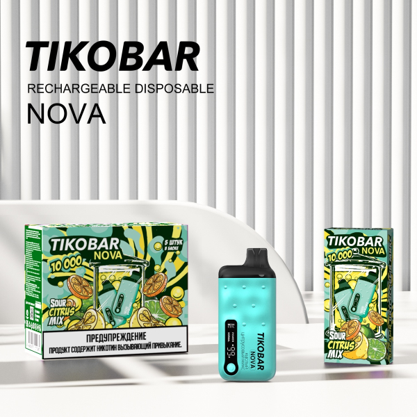 Электронка Tikobar Nova Кислый Цитрусовый Микс 10000 Затяжек в Норильске