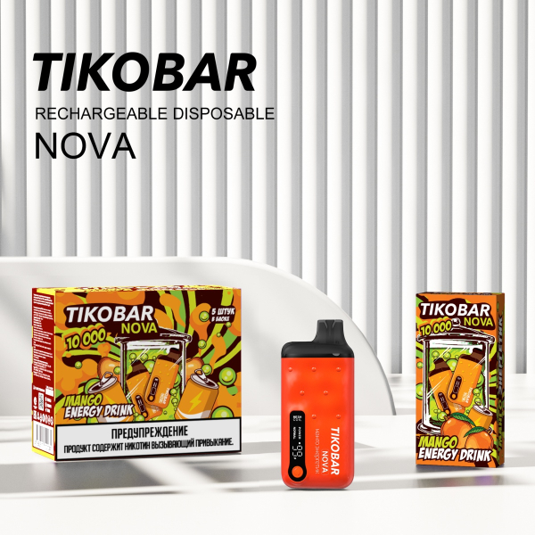 Электронка Tikobar Nova Манго Энергетик 10000 Затяжек в Норильске