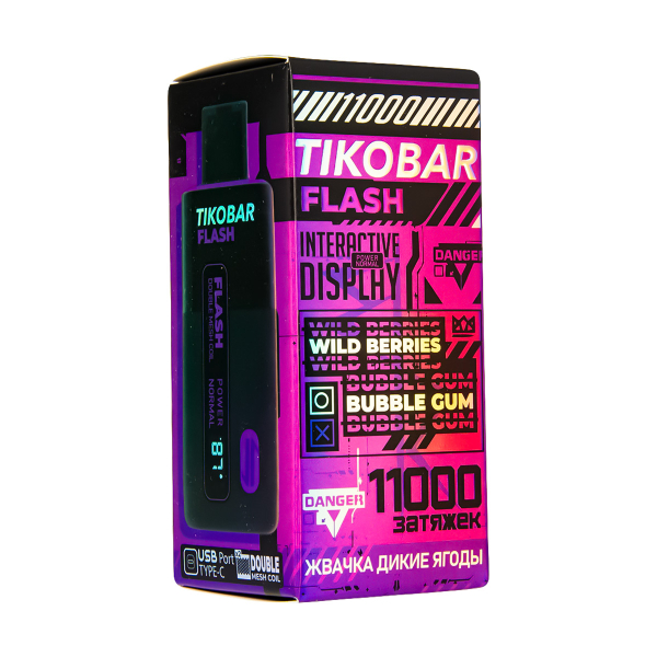 Электронка Tikobar Flash Жвачка Дикие Ягоды 11000 Затяжек в Норильске