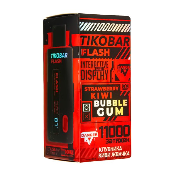 Электронка Tikobar Flash Клубника Киви Жвачка 11000 Затяжек в Норильске