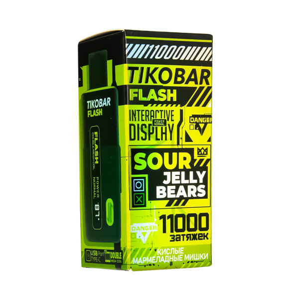 Электронка Tikobar Flash Кислые Мармеладные Мишки 11000 Затяжек в Норильске