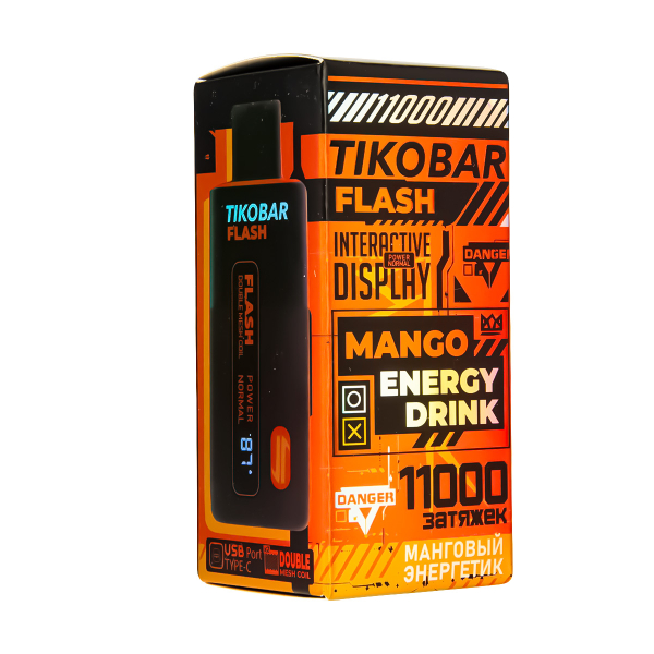Электронка Tikobar Flash Манговый Энергетик 11000 Затяжек в Норильске