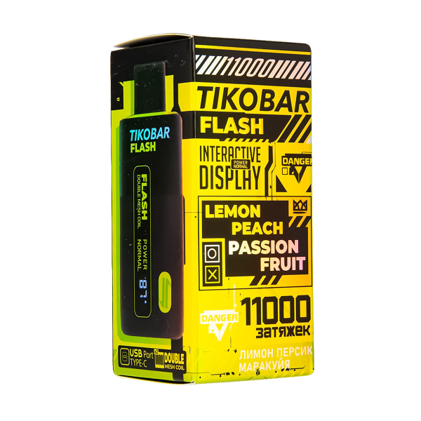 Электронка Tikobar Flash Лимон Персик Маракуйя 11000 Затяжек в Норильске