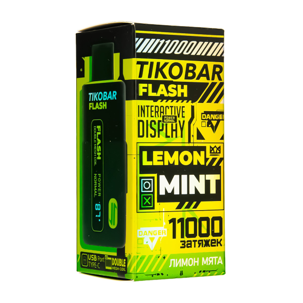 Электронка Tikobar Flash Лимон Мята 11000 Затяжек в Норильске