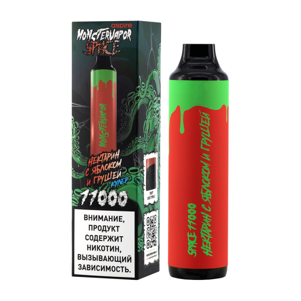 Электронка Monstervapor Space Нектарин Яблоко И Груша (11000 Затяжек) в Норильске
