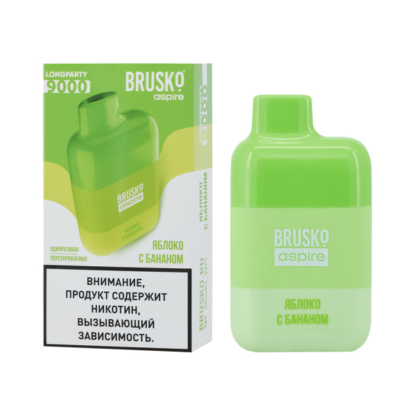 Электронка Brusko Longparty Яблоко И Банан (9000 Затяжек) в Норильске