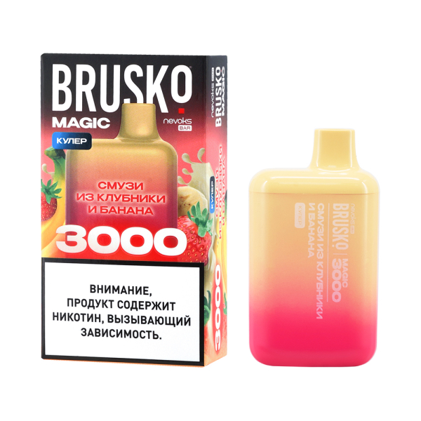 Электронка Brusko Magic Смузи Из Клубники И Банана (3000 Затяжек) в Норильске