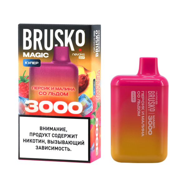 Электронка Brusko Magic Персик И Малина Со Льдом (3000 Затяжек) в Норильске
