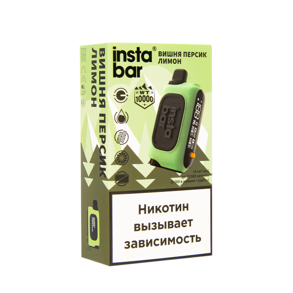 Электронка Plonq Instabar Вишня Персик Лимон (10000 Затяжек) 20 Мг в Норильске