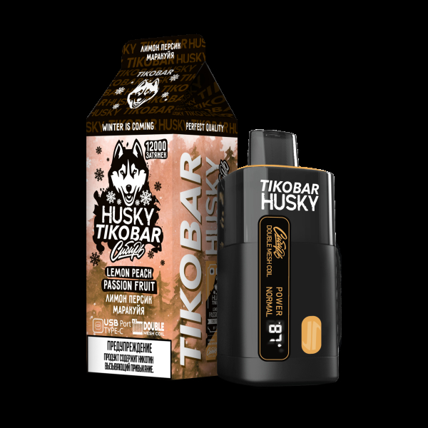Электронка Tikobar Husky Сибирь Лимон Персик Маракуйя 12000 Затяжек в Норильске