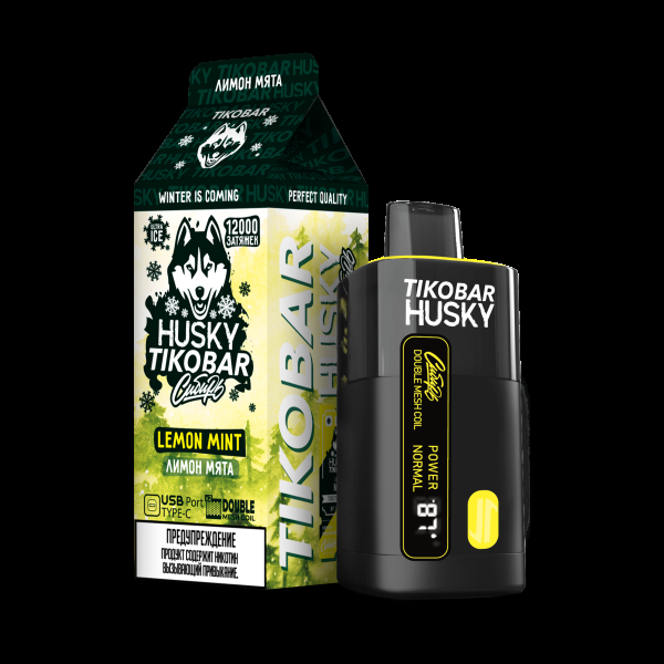 Электронка Tikobar Husky Сибирь Лимон Мята 12000 Затяжек в Норильске