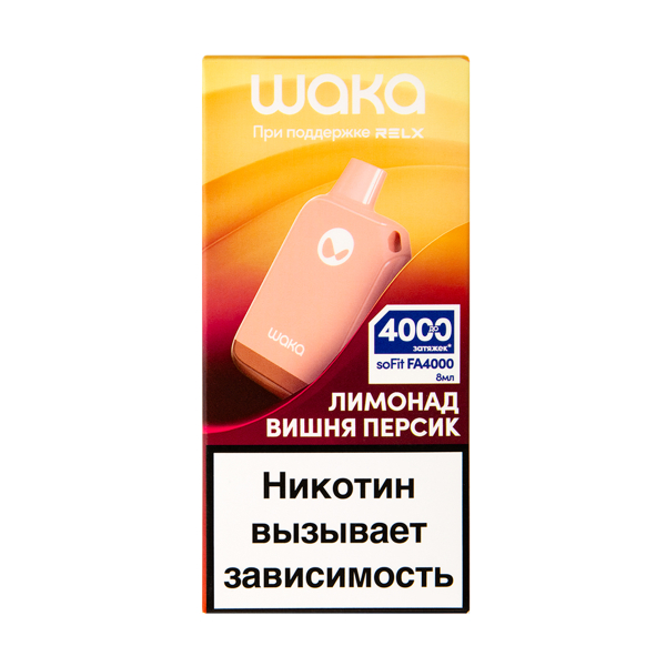 Электронка Waka Лимонад Вишня Персик (4000 Затяжек) в Норильске
