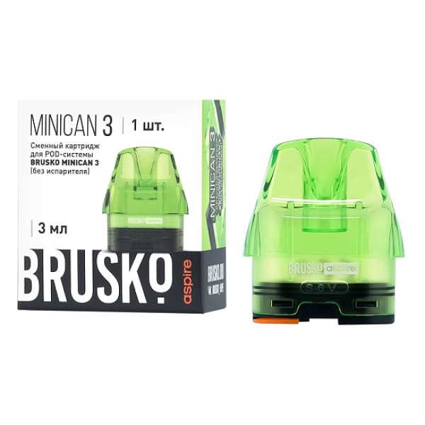Сменный Картридж Brusko Minican 3, (Зелёный), 3 Мл, Упак. 1 Шт в Норильске