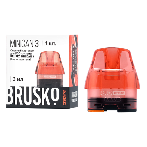 Сменный Картридж Brusko Minican 3, (Красный), 3 Мл, Упак. 1 Шт в Норильске