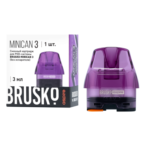 Сменный Картридж Brusko Minican 3, (Фиолетовый), 3 Мл, Упак. 1 Шт в Норильске