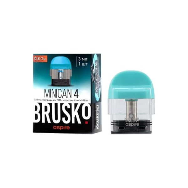 Сменный Картридж Brusko Minican 4 (3Мл) 0,8 Ом, Упак. 1 Шт голубой в Норильске
