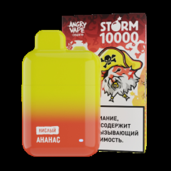 Электронка Angry Vape  Storm Ананас 10000 затяжек в Норильске