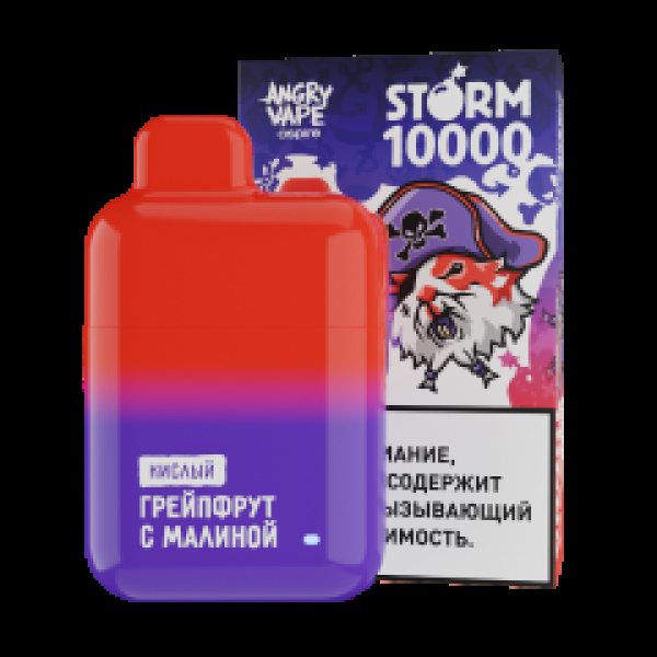 Электронка Angry Vape  Storm Грейпфрут С Малиной 10000 затяжек в Норильске