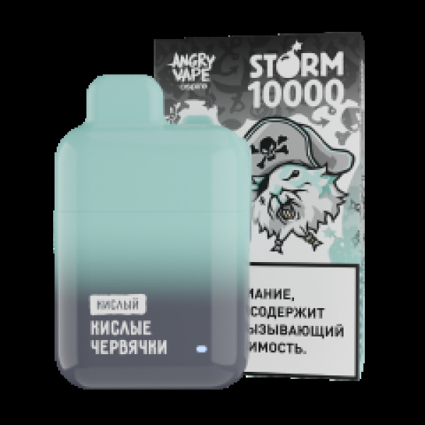 Электронка Angry Vape  Storm Кислые Червячки 10000 затяжек в Норильске