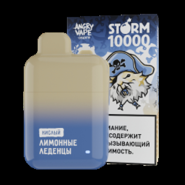 Электронка Angry Vape  Storm Лимонные Леденцы 10000 затяжек в Норильске