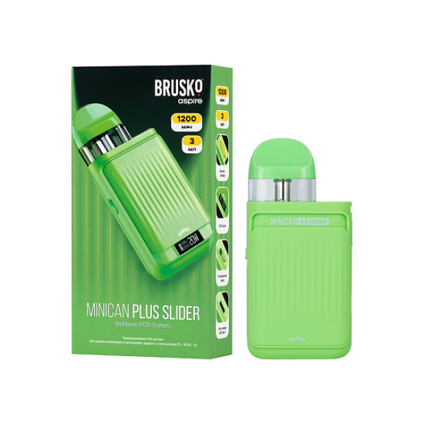 POD-система Brusko Minican Plus Slider Зелёный в Норильске