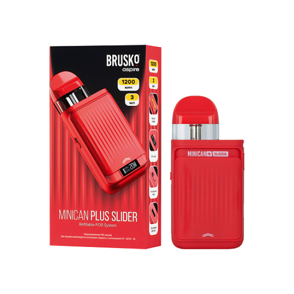 POD-система Brusko Minican Plus Slider Красный в Норильске