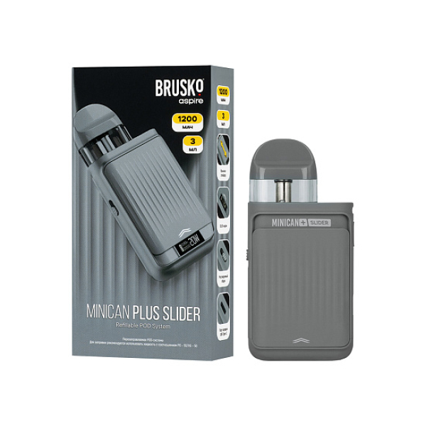 POD-система Brusko Minican Plus Slider Серый в Норильске