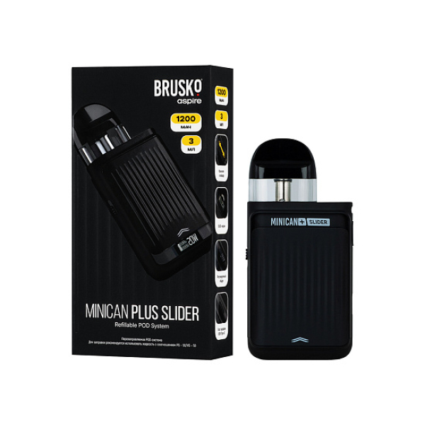 POD-система Brusko Minican Plus Slider Чёрный в Норильске