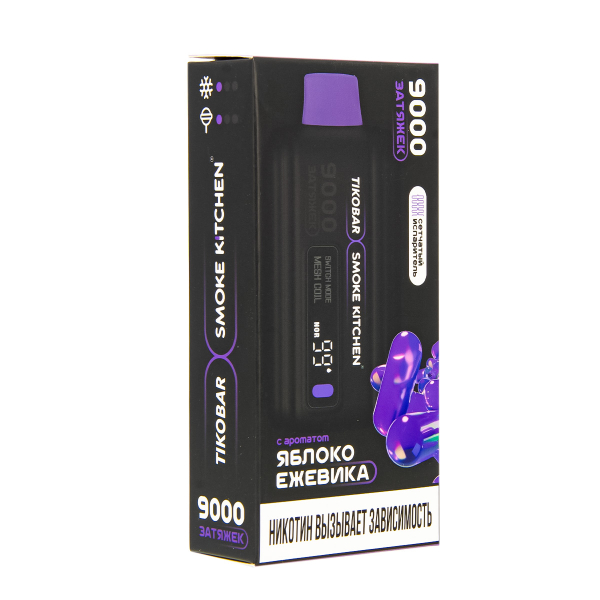 Электронка Tikobar X Smoke Kitchen Solo Яблоко Ежевика 9000 тяг в Норильске