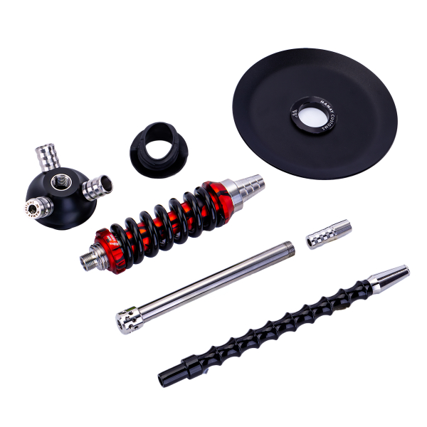 Кальян Mamay Customs Coilover Micro Чёрно Красный Сплеш в Норильске
