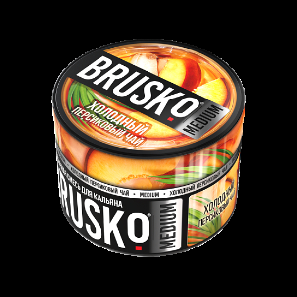 Бестабачная смесь Brusko Холодный Персиковый Чай Medium 50 грамм в Норильске